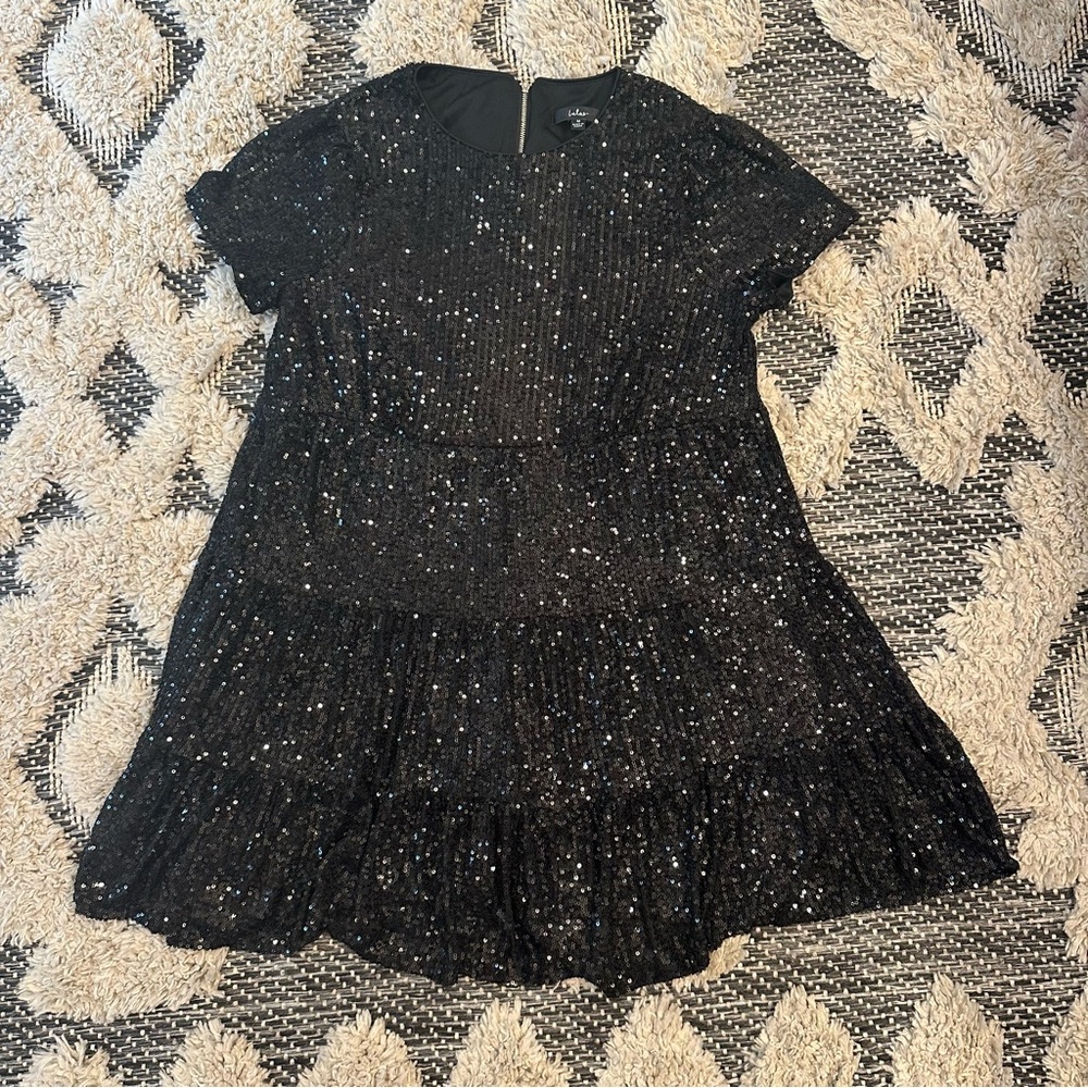 Lulu's Black Sequin Mini Dress